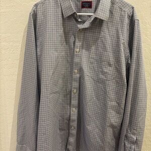 UNTUCKit Men's Gray and White Plaid Shirt